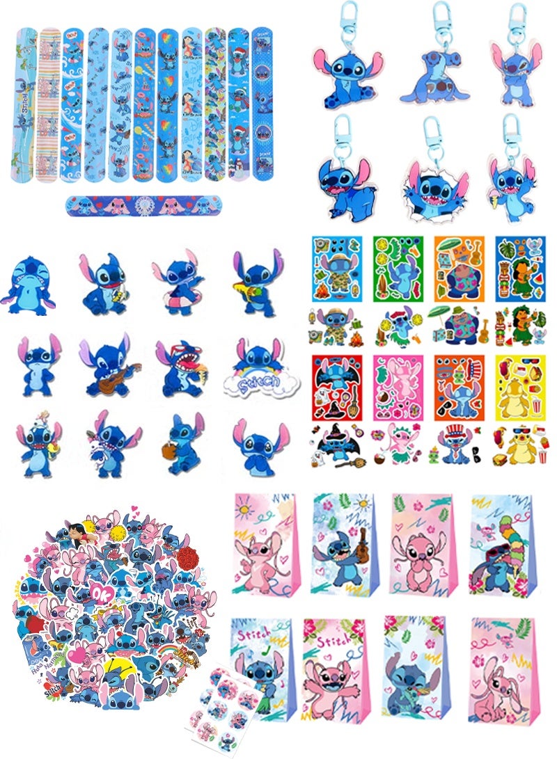 KINGMAZI Stitch Party Favors for 12Guests, Lilo and Stitch Goodie Bags, Pa Pa Circle, Medal, Stampers, Stickers, Gift Bags More Stitch Birthday Party Supplies - Image 1