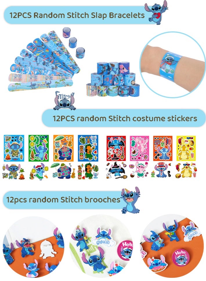 KINGMAZI Stitch Party Favors for 12Guests, Lilo and Stitch Goodie Bags, Pa Pa Circle, Medal, Stampers, Stickers, Gift Bags More Stitch Birthday Party Supplies - Image 3