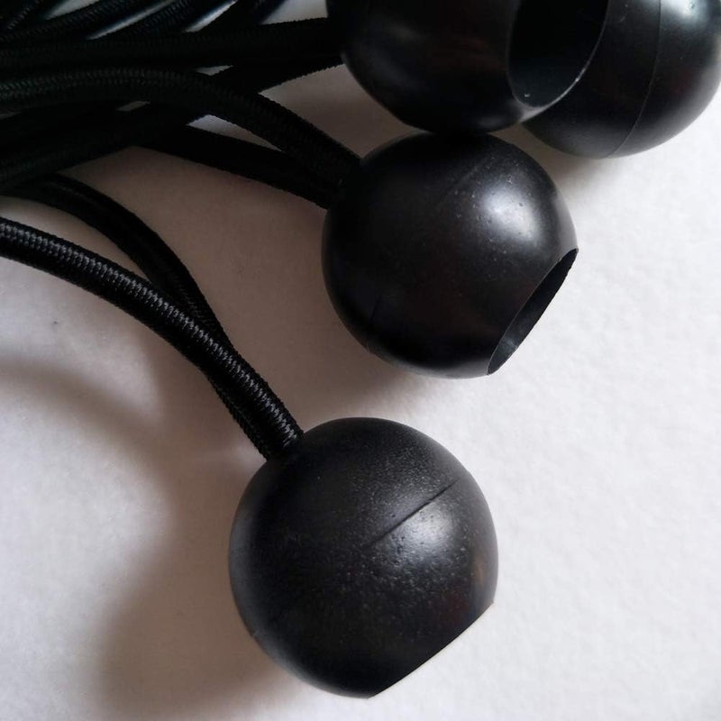 Noonext Ball Bungee Cords, 50 Packs, 6Inch Black Tie Down Cords for Tarp, Canopy Shelter, Wall Pipe, UV Resistant - Image 3