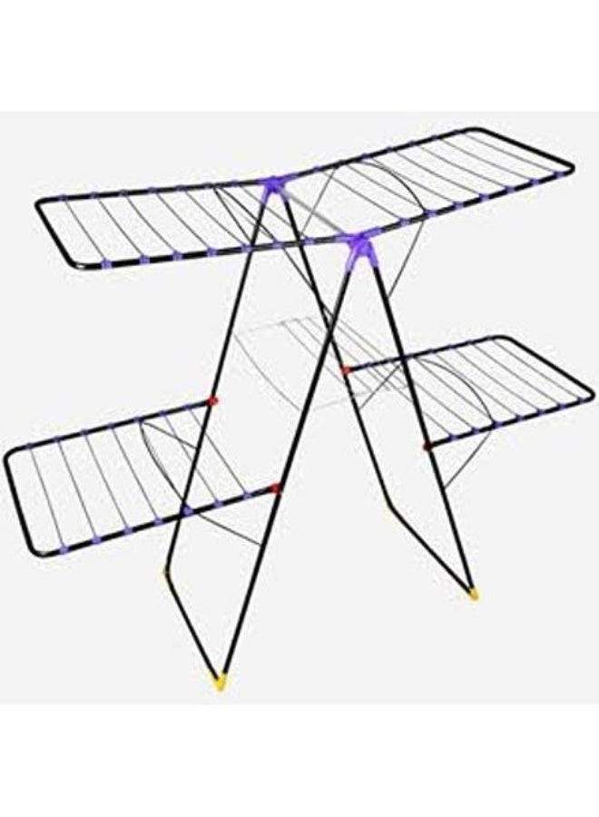 hail High Metal 2-Tier Foldable Clothes Drying Rack, Metal - Image 1