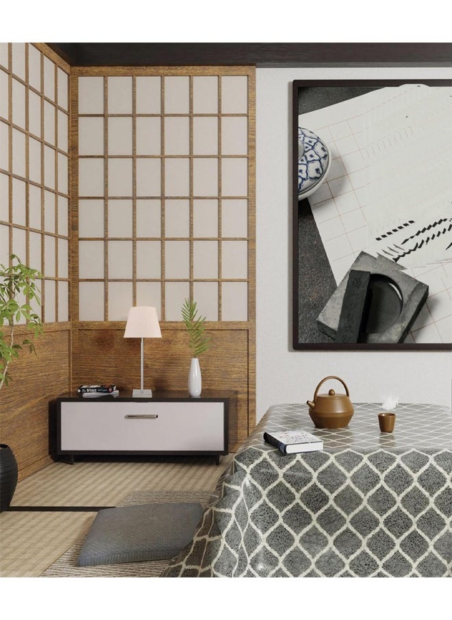 ATM Modern Metal and Fabric Table Lamp for Bedroom and Living Room  - Image 2