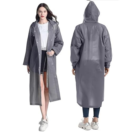 RR DESIGN Waterproof Unisex Rain Coat with Hood, Drawstring Hood, Snap Buttons, Wide Cuffs, Full sleeves- mix colors - Image 1