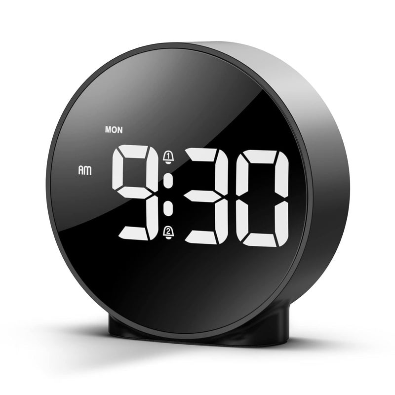 MAPPLE CREATION LED Digital Alarm Clock 6 Brightness3 Ringtones 1224H Snooze Adjustable Volume Portable Clock for Bedroom Home and Travel
