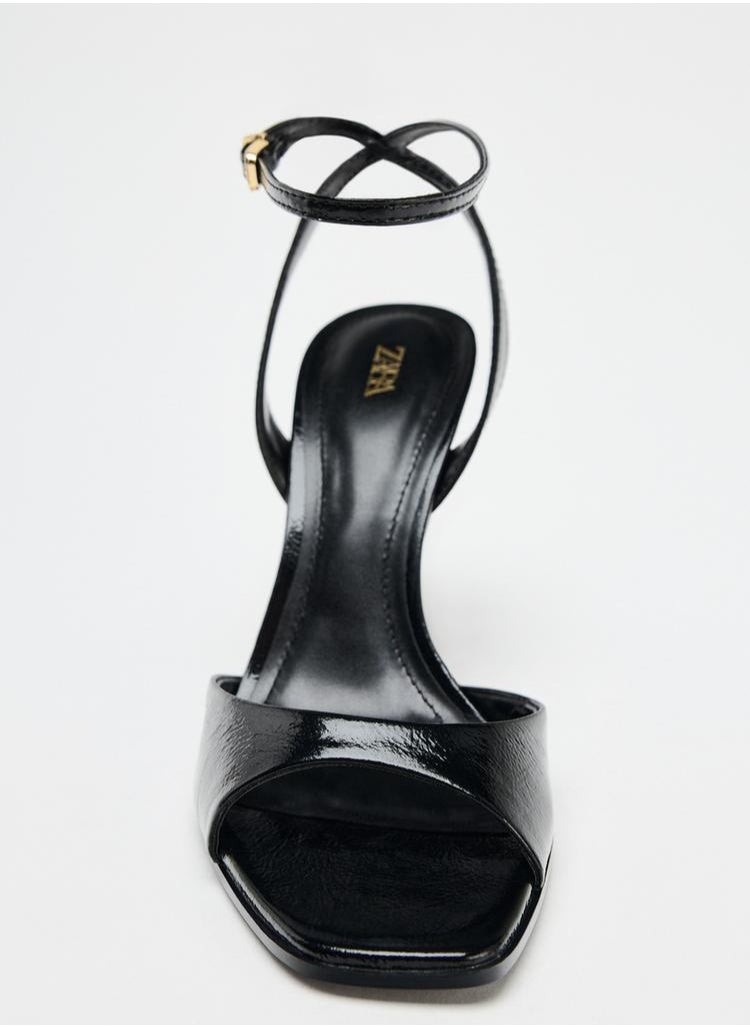 Zara Patent-finish high-heel sandals  - Image 3