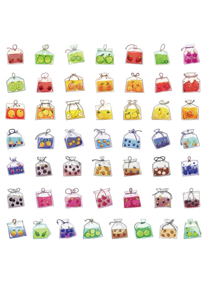 50 Pieces Of Fruit Tea Bag Stickers Cartoon Diy Diary Diary Mobile Phone Case Skateboard Transparent Decorative Stickers