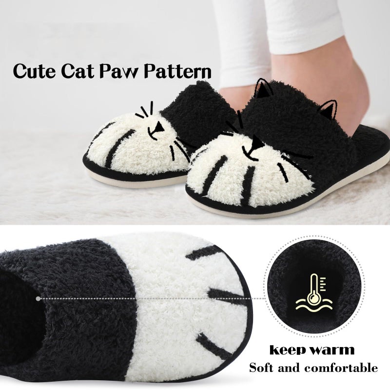 MAXTOP House Slippers for Women Cat Paw Cute Fuzzy Slippers with Memory Foam Fluffy Cozy Christmas Birthdays Gifts for Woman Mom Indoor and Outdoor Size 7 8 - Image 4