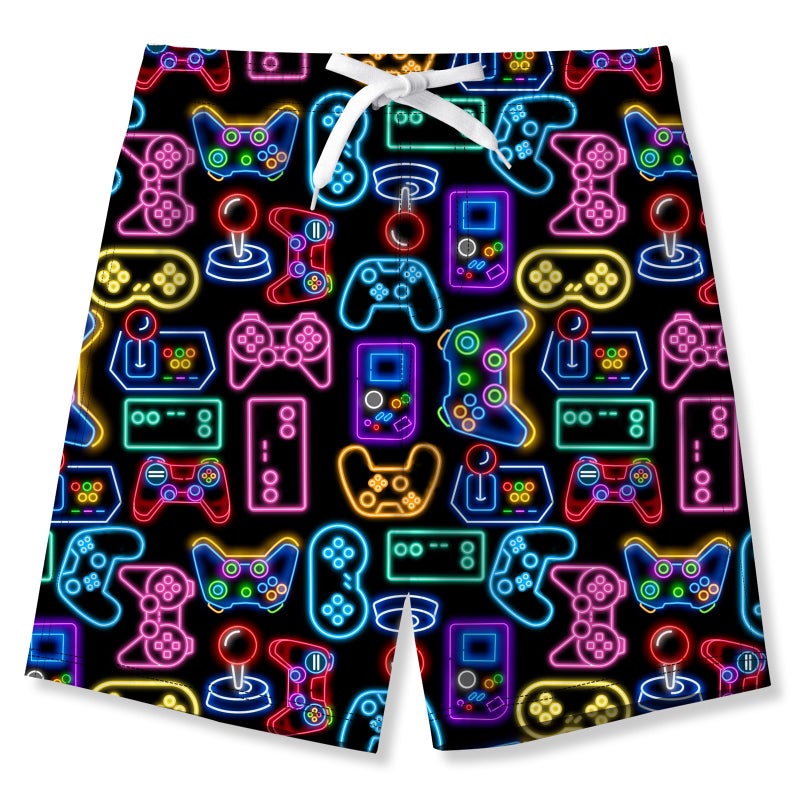 BFUSTYLE Boys Swim Trunks Size 12 Kids Swimming Game Player Shorts 11-12 Years Mesh Lining Summer Beach Bathing Surfing Running - Image 1