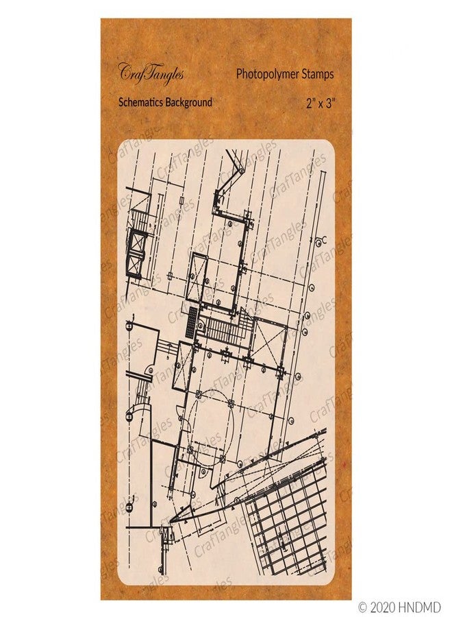 CrafTangles Photopolymer Stamps - Schematics Background (Reusable, Clear Stamp Set for DIY, Stamping, Scrapbooking, Diary, Journal, Cardmaking etc) - Image 1