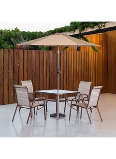 DANUBE HOME Alfresco Textilene Dining Set 4+1 | 5-Piece Dining Set Sturdy Kitchen Dining Table With 4 Dining Chairs 1+4 Seater Modern Design Furniture For Home Dining Room  - Image 2