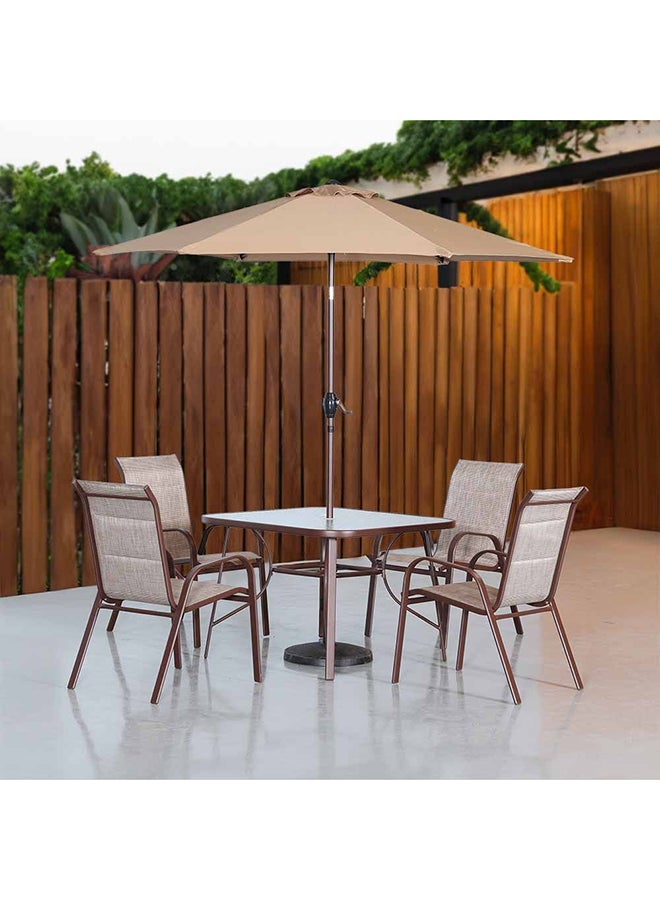 DANUBE HOME Alfresco Textilene Dining Set 4+1 | 5-Piece Dining Set Sturdy Kitchen Dining Table With 4 Dining Chairs 1+4 Seater Modern Design Furniture For Home Dining Room  - Image 2