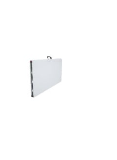 Generic Folding banquet table, 244 cm long, white top with gray metal frame, portable  - Image 2