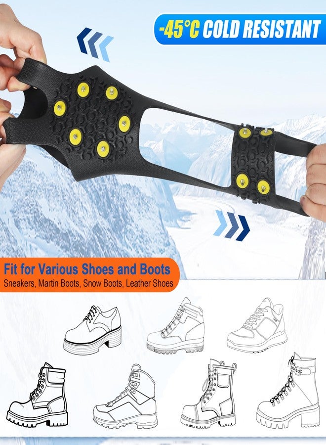 OROOTL Ice Snow Cleats for Shoes and Boots, Walk Traction Cleats for Men Women Kids Anti Slip 10 Steel Studs Crampons Winter Ice Cleats Slip-on Stretch Footwear - Image 4