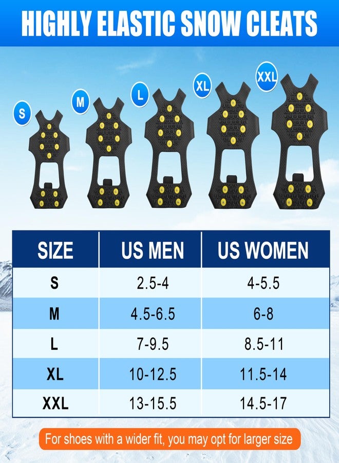 OROOTL Ice Snow Cleats for Shoes and Boots, Walk Traction Cleats for Men Women Kids Anti Slip 10 Steel Studs Crampons Winter Ice Cleats Slip-on Stretch Footwear - Image 5