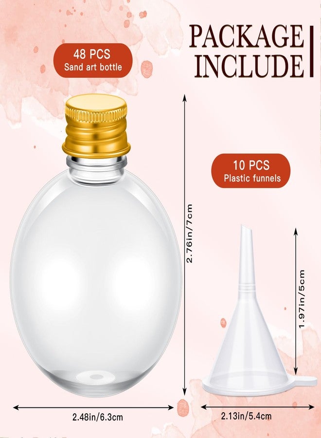 FoldTier 48 Pcs Plastic Potion Bottles with Caps 3.4 oz Round Sand Art Bottles Spherical Clear Plastic Containers Cocktail Ornament Balls for Party Favor(Gold,Aluminum Cap) - Image 2
