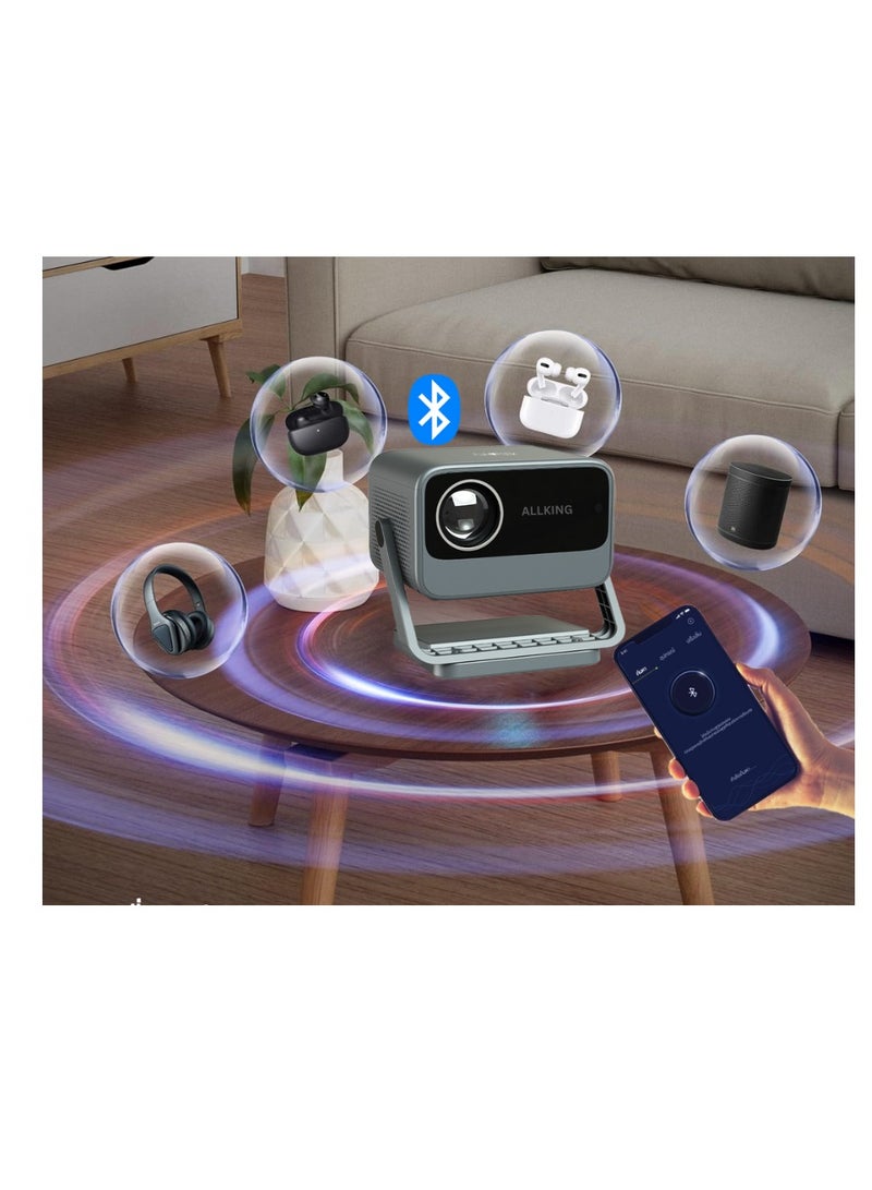 ALLKING [Android TV Netflix Officially & AI Auto Focus/Keystone] ALLKING 4K Projector with WiFi, Bluetooth, 3D DoIby Audio, Full HD 1080P 500 ANSI Outdoor Movie Projector, MAX 300''Display for HDMI/USB/PS5  - Image 2