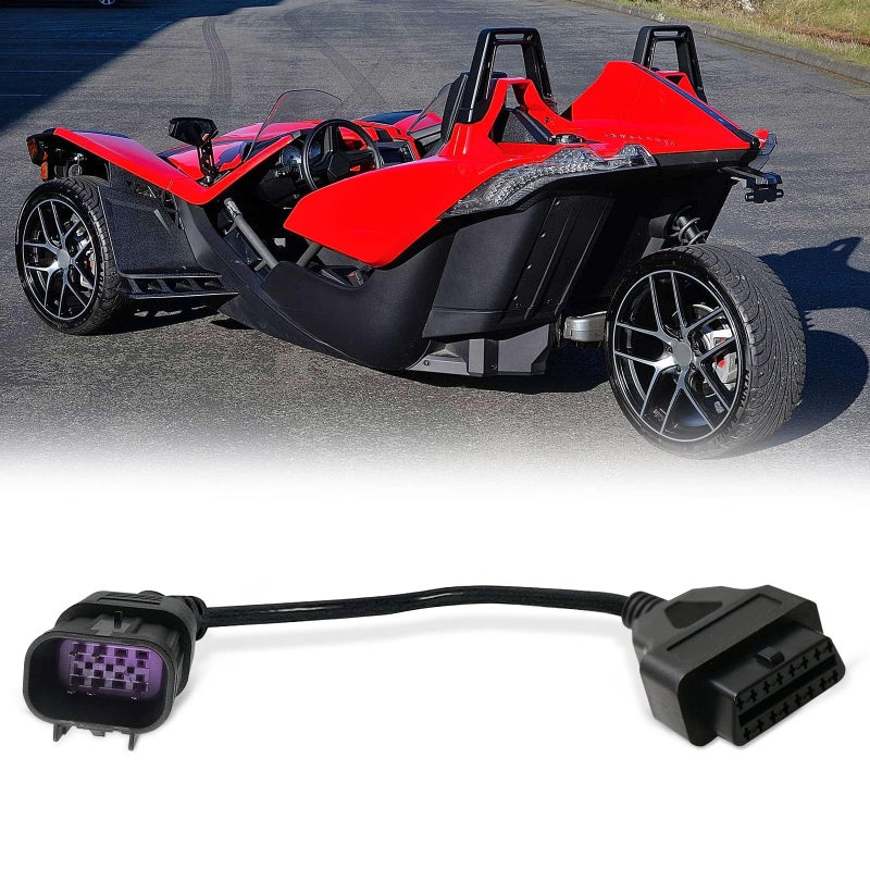 موصل تشخيص OBD2 أنثوي 16 دبوس إلى 8 دبوس يناسب دراجات بولاريس ATV والدراجات النارية وسلنج شوت RZR ورينجر وجنرال سبورتسمان ACE وغيرها