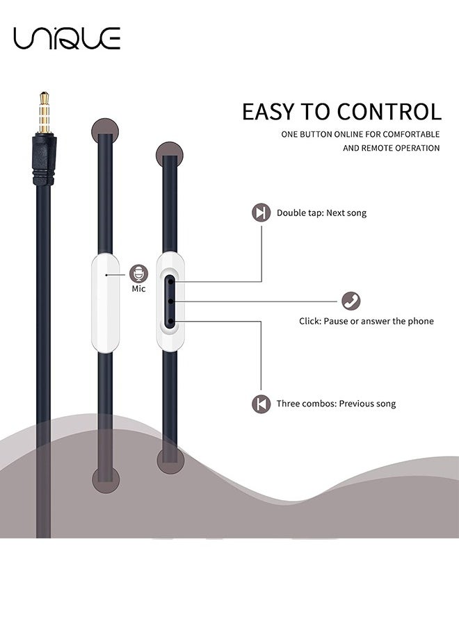 Unique Wired Donut Shape Earbuds, In-Ear Headphones with Earphone Storage Case and Microphone, Gift for School Girls and Boys (Black)  - Image 2