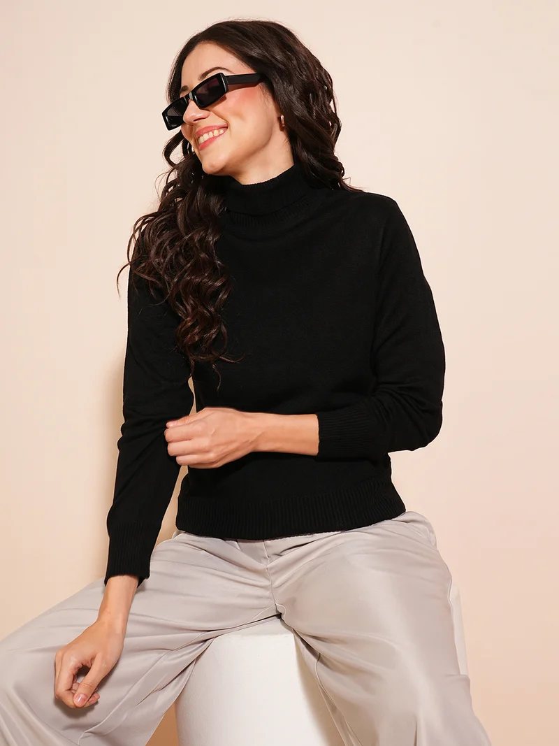 globus Globus Women Solid Turtle Neck Pullover Sweater