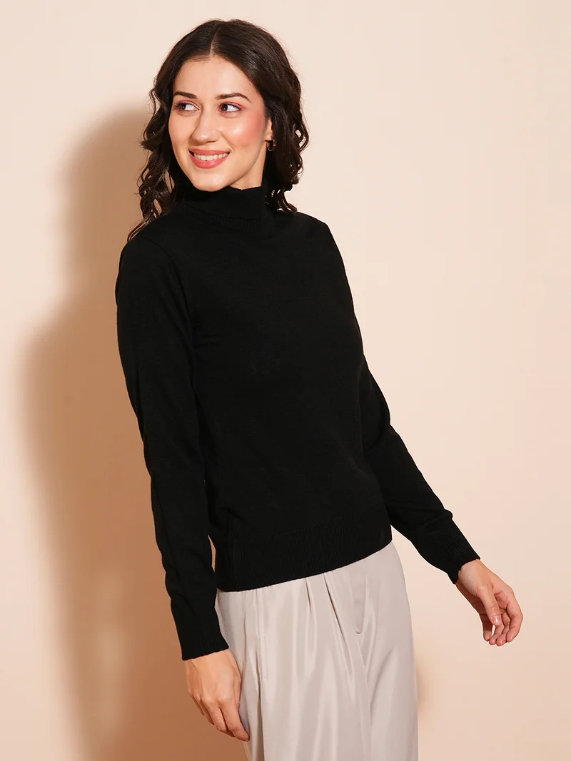 globus Globus Women Solid Turtle Neck Pullover Sweater