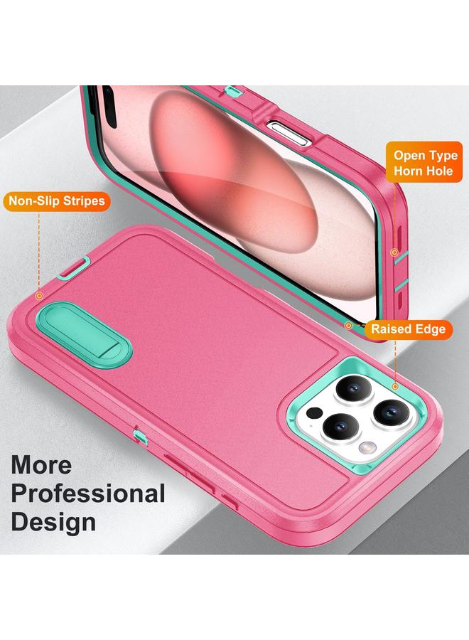 S-TOP Case For iPhone 16 Pro Rugged PC + Silicone Phone Case with Holder - Image 3