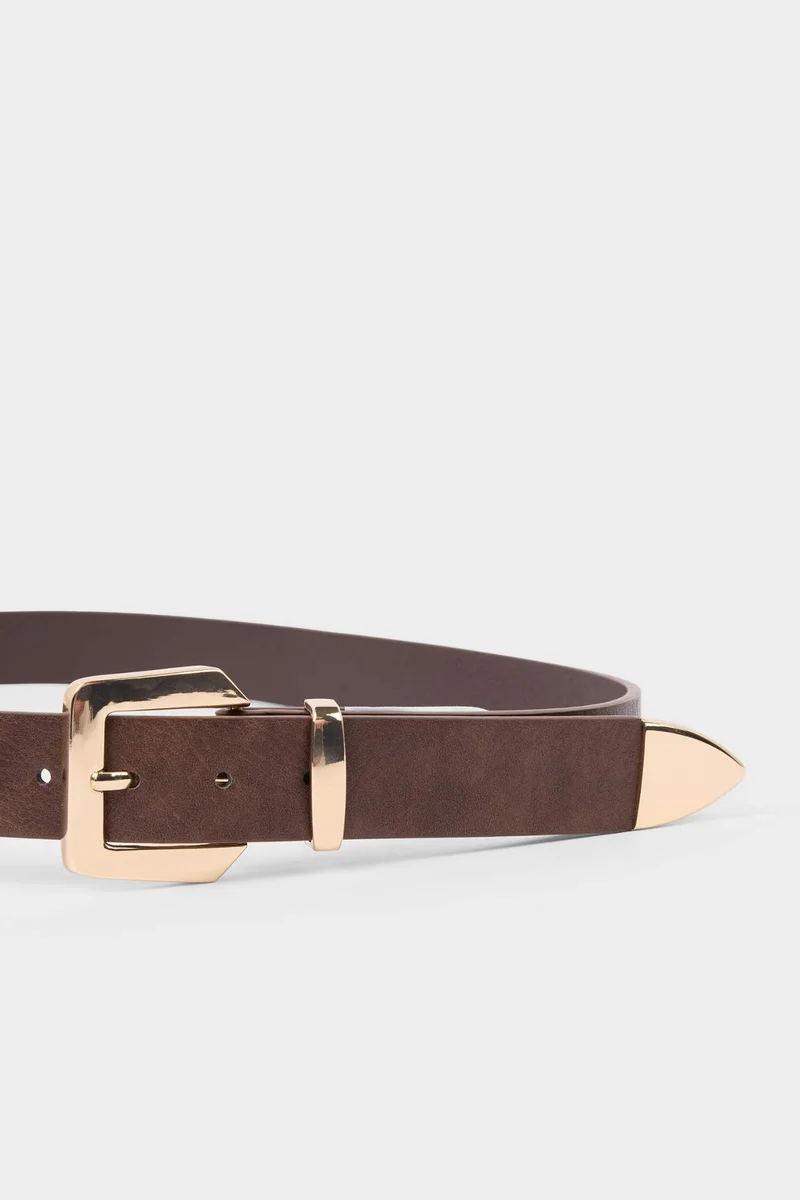 ديفاكتو Woman Rectangle Clasp Faux Leather