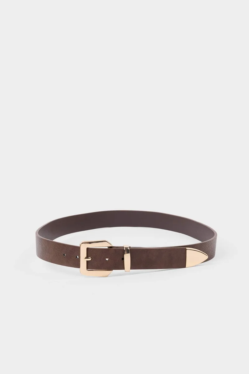 ديفاكتو Woman Rectangle Clasp Faux Leather