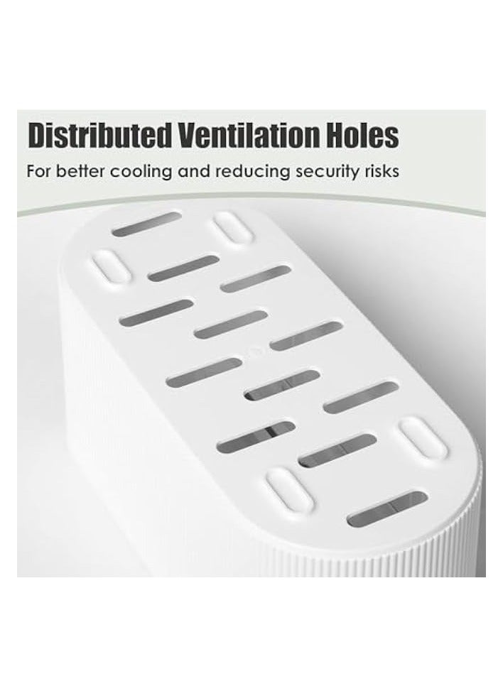 KASTWAVE Cable Management Box, Cord Organizer Box, Large and Medium Size Cord Box, Cord Hider Box with The Groove to The Chargers and Cable to Hide Surge Protector Cover on Desk or Floor (White) - Image 4