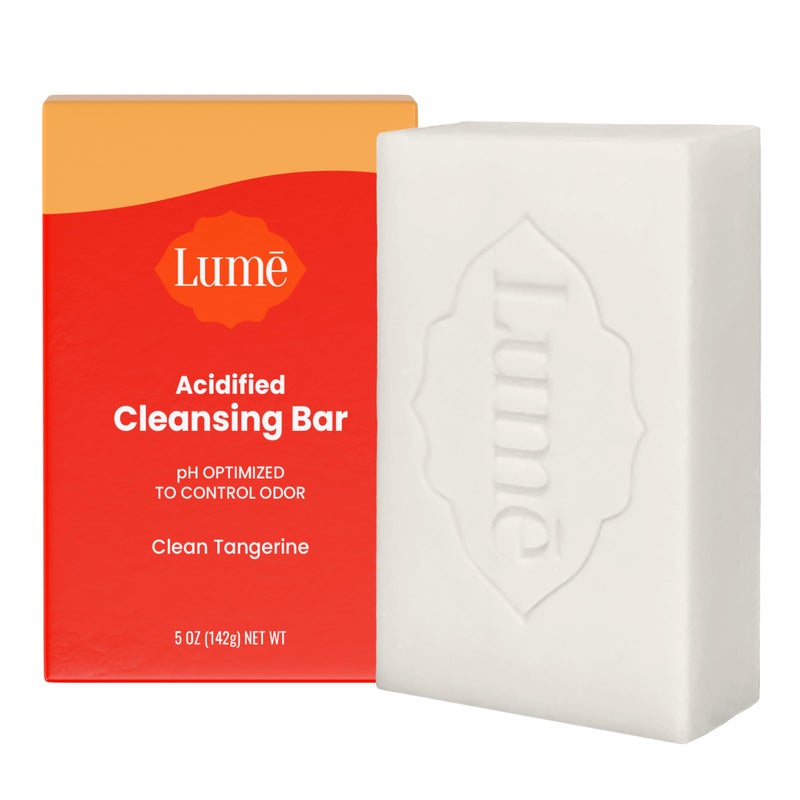 لومي Acidified Body Cleansing Bar - 24 Hour Odor Control - Removes Odor Better than Soap - Moisturizing Formula - Formulated Without SLS orParabens - OB/GYN Developed - 5 ounce (Clean Tangerine) - Image 1