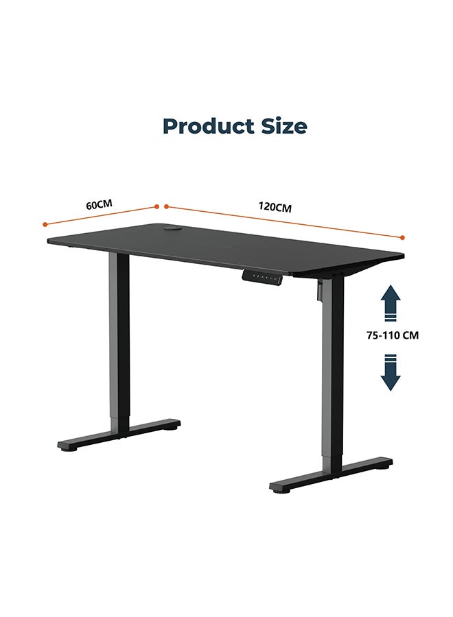 Flexispot Essential Standing Desk, FLEXISPOT Height Adjustable Standing Desk with Memory Controller, 120*60cm desktop, Electric Sit Stand Desk for Home and Office, Black - Image 4