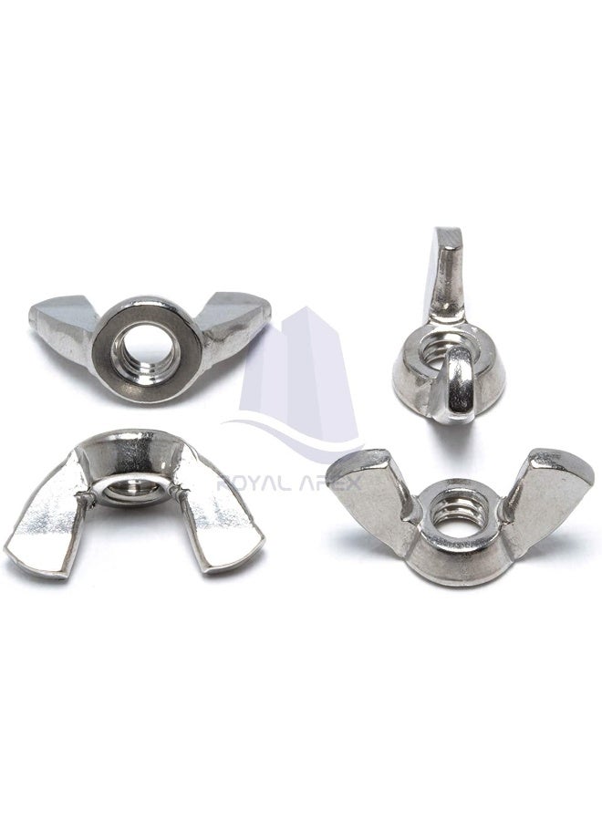 Royal Apex 10Pcs Metric Wing Nut Thread 304 Stainless Steel Serrated Butterfly Hand Twist Tighten Hardware Nuts For Nails Screws And Fastener M10 - Image 3
