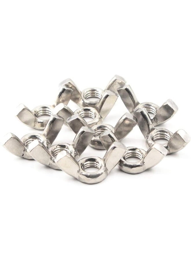 Royal Apex 10Pcs Metric Wing Nut Thread 304 Stainless Steel Serrated Butterfly Hand Twist Tighten Hardware Nuts For Nails Screws And Fastener M10 - Image 1