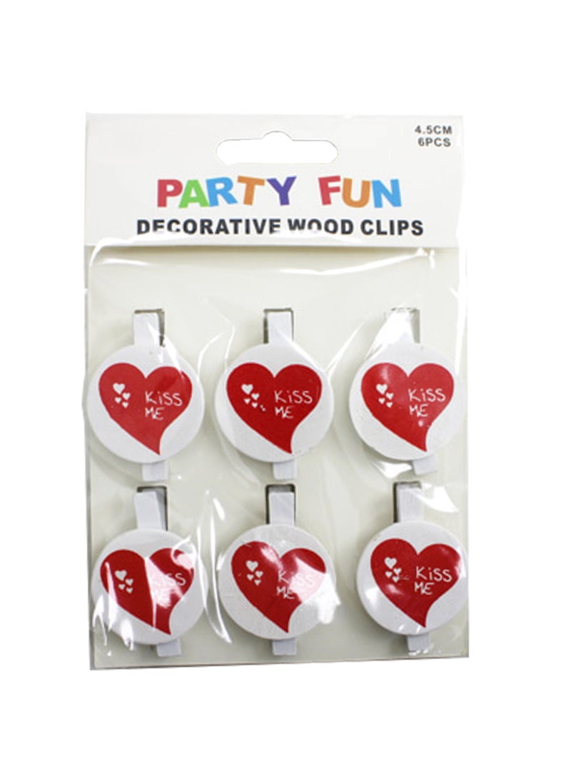 بارتي فن مشابك ديكور خشبية 6 قطع - Image 2