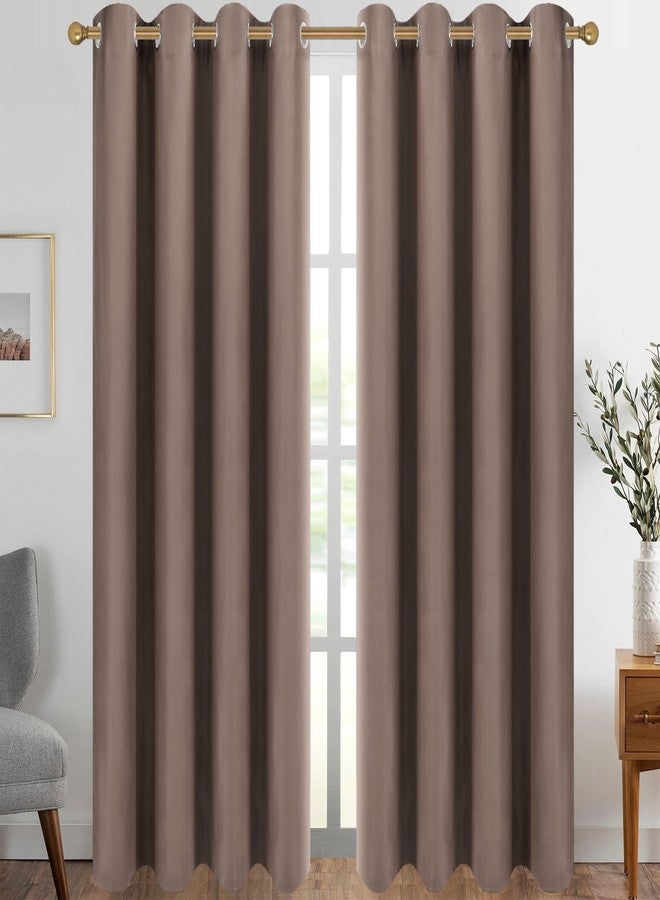 Diraysid Cappuccino Grommet Blackout Curtains for Bedroom Thermal Insulated Room Darkening Curtains Drapes, 52 x 84, 2 Panels - Image 1
