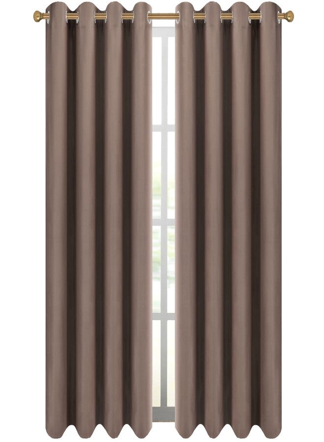 Diraysid Cappuccino Grommet Blackout Curtains for Bedroom Thermal Insulated Room Darkening Curtains Drapes, 52 x 84, 2 Panels - Image 2