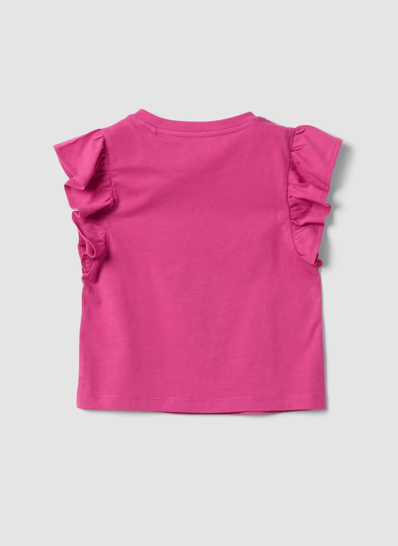 Ovs  OVS Pink Organic Cotton Vest Top With Ruffles for Women | Best Price UAE