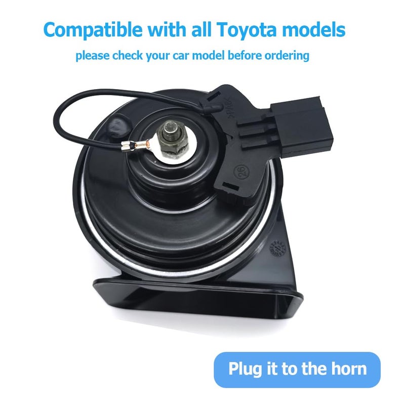 Generic FQMY Car Horn compatible with T-oyota with 1 to 2 Plug, 12V 125db Waterproof Snail Horn High/Low Tune Auto Horn Loud Dual-Tone Electric Snail Horn  - Image 2