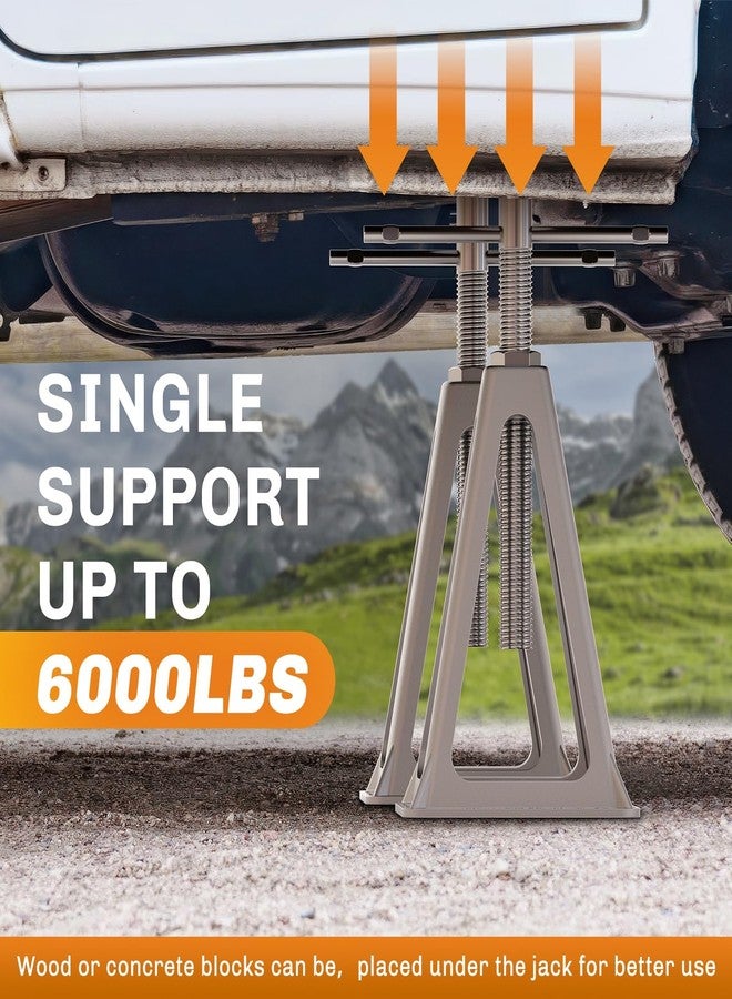 WELLUCK RV Stabilizers Jacks 4 Pack,Screw Jack Stands for RV Camper Travel Trailer Leveling,Aluminum,Single Support Up to 6000 Lbs, Adjustable from 11" to 17" - Image 2