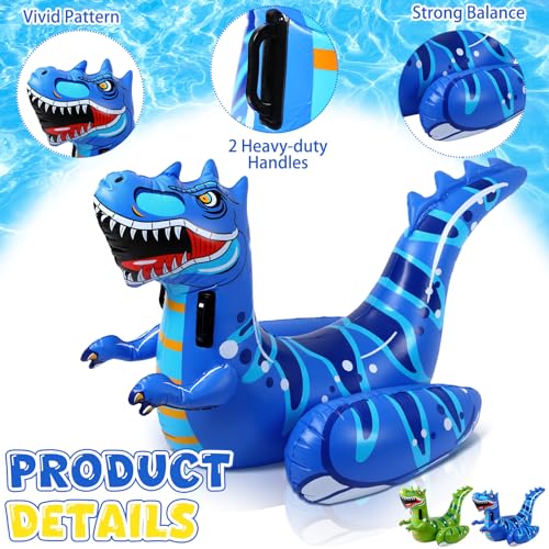 Arrowbash 4 Pcs Inflatable Dinosaur Fight Pool Float Game Set 2 Players Giant Rideon Dino Duel Pool Toys for Teens Adults Water Swimming Party Game for Outdoor Fun Gift Family Competition - Image 5