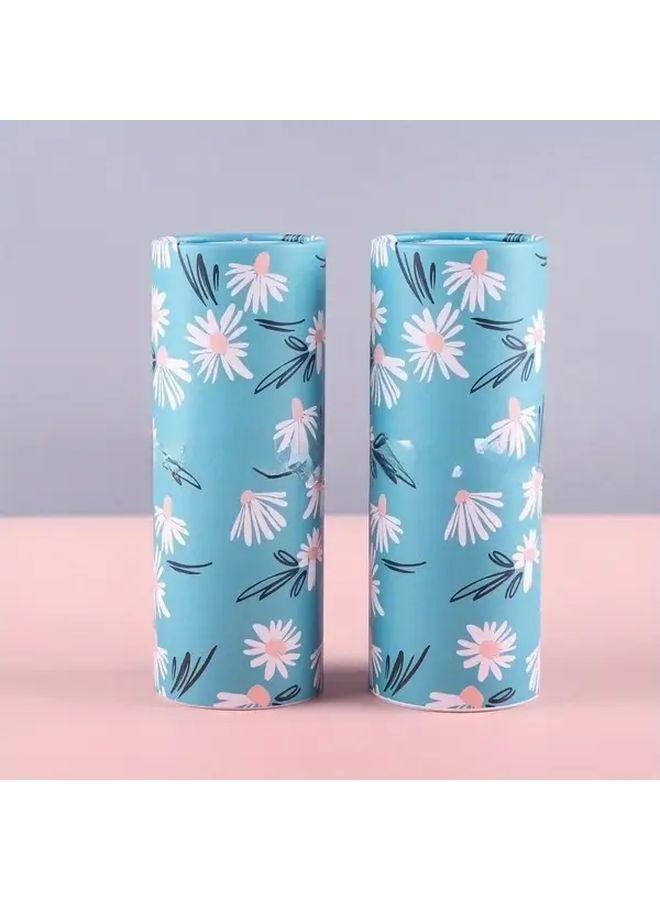 1 Roll Floral Car Tissue Holder Portable Travel Cup Holder Box With Face Towel - Image 2