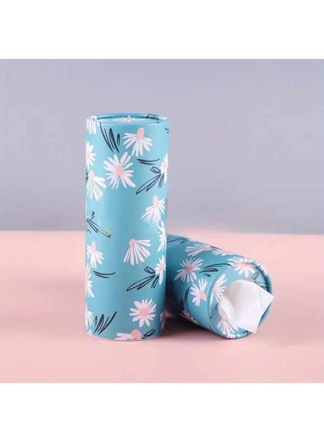 1 Roll Floral Car Tissue Holder Portable Travel Cup Holder Box With Face Towel - Image 4