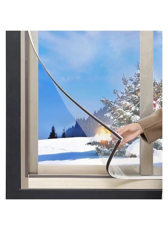 Magnetic Window Insulation Kit 120x130 cm Winter Windproof Transparent Film - Image 2