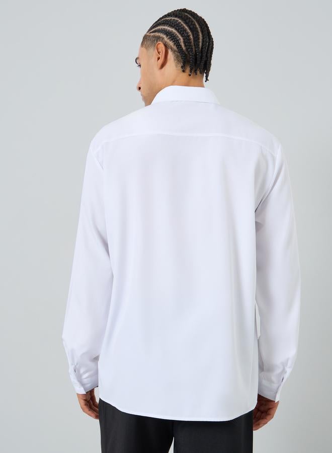 Take Two Men Solid Button Front Long Sleeve Shirt - Image 5