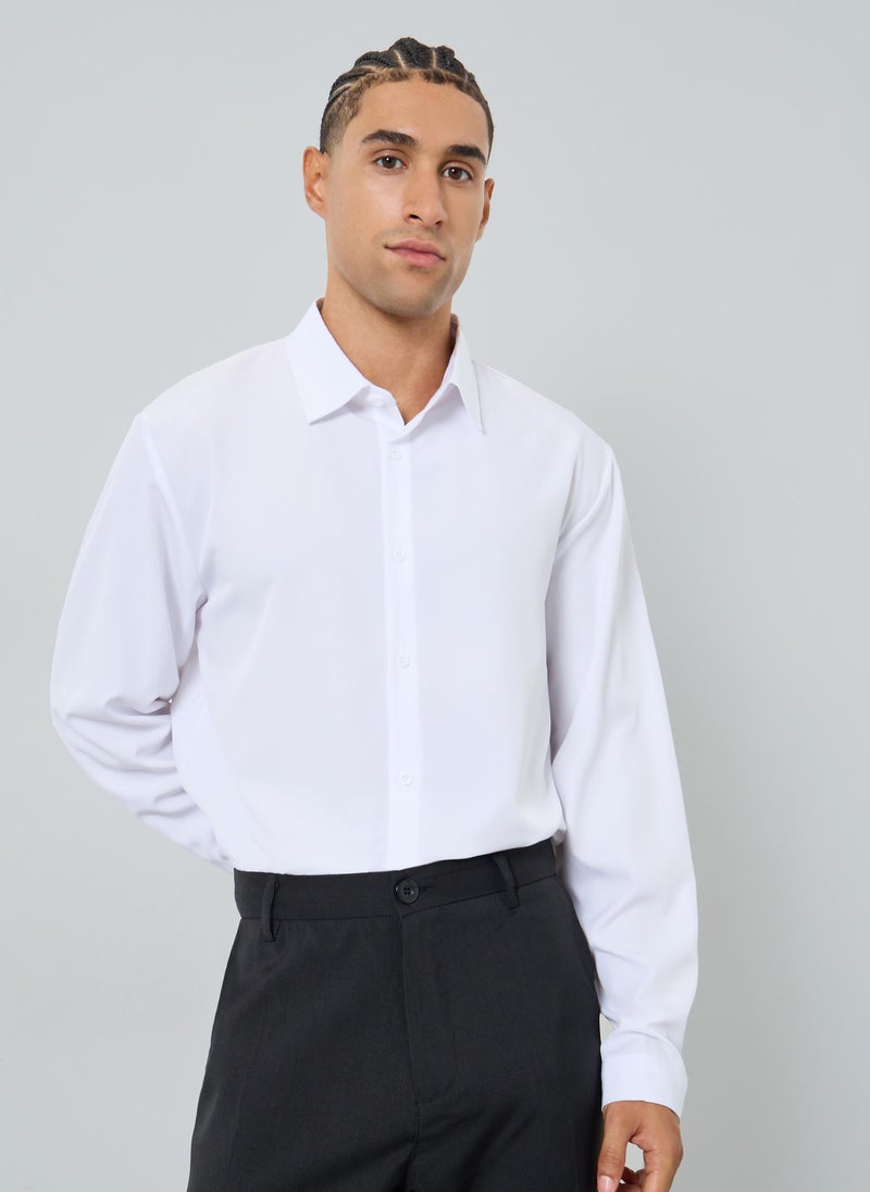 Take Two Men Solid Button Front Long Sleeve Shirt - Image 1