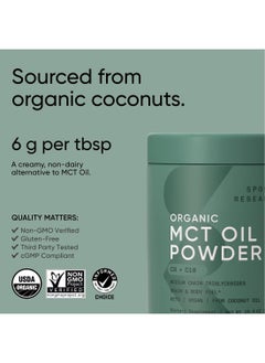 SPORTS RESEARCH Unflavored Mct Oil Powder With Prebiotic Fiber (10.6Oz, 300G)  - Image 4