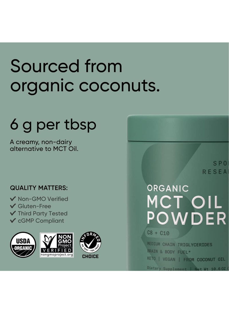 SPORTS RESEARCH Unflavored Mct Oil Powder With Prebiotic Fiber (10.6Oz, 300G)  - Image 4