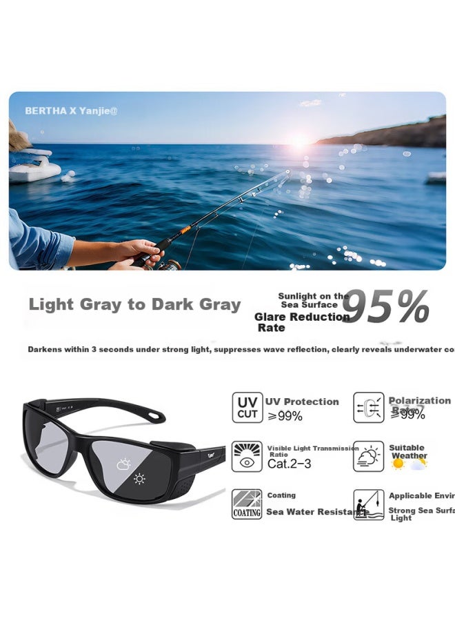 Bertha Fishing Sungl For Men, Polarized Outdoor Sungl With 3m Underwater Visibility, Professional Anti-glare Sungl