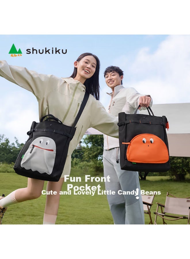 Shukiku Fashion Backpack For Men And Women, Versatile Casual Crossbody Shoulder Bag, Orange Sugar Bean - Image 4