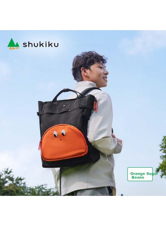 Shukiku Fashion Backpack For Men And Women, Versatile Casual Crossbody Shoulder Bag, Orange Sugar Bean - Image 1