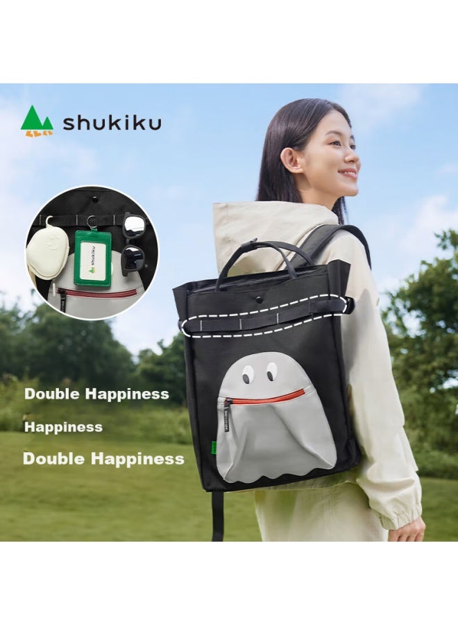 Shukiku Fashion Backpack For Men And Women, Versatile Casual Crossbody Shoulder Bag, Orange Sugar Bean - Image 3
