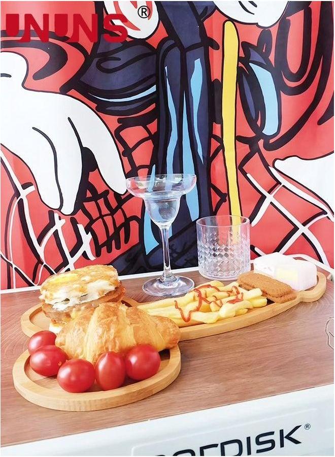 UNUNS Bone Shaped Wooden Serving Tray,Serving Tray With 3 Compartments,Funny Cutlery Kitchen Meat Cheese Platter - Image 1